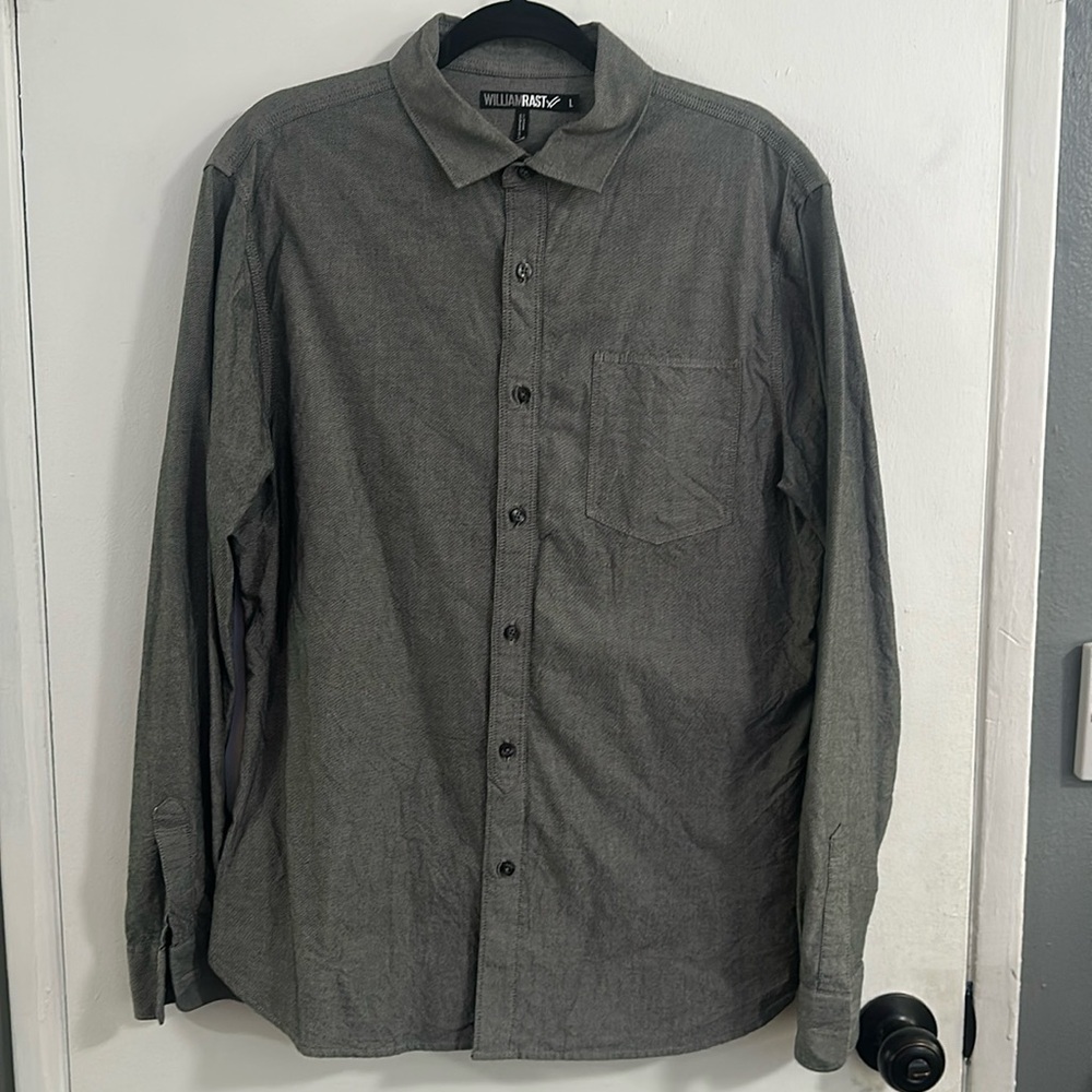 L WilliamRast Grey Button Down Dresss Shirt